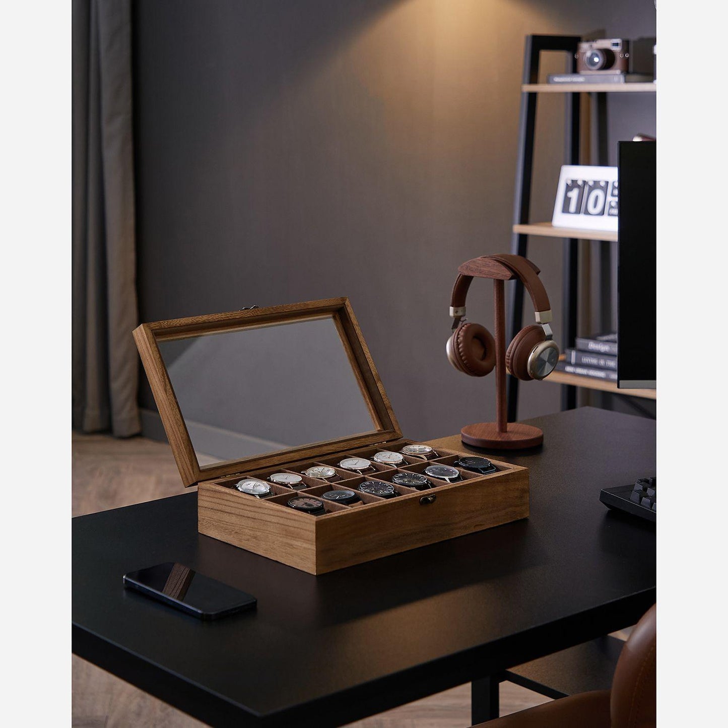 12-Slot Wood Watch Box FredCo