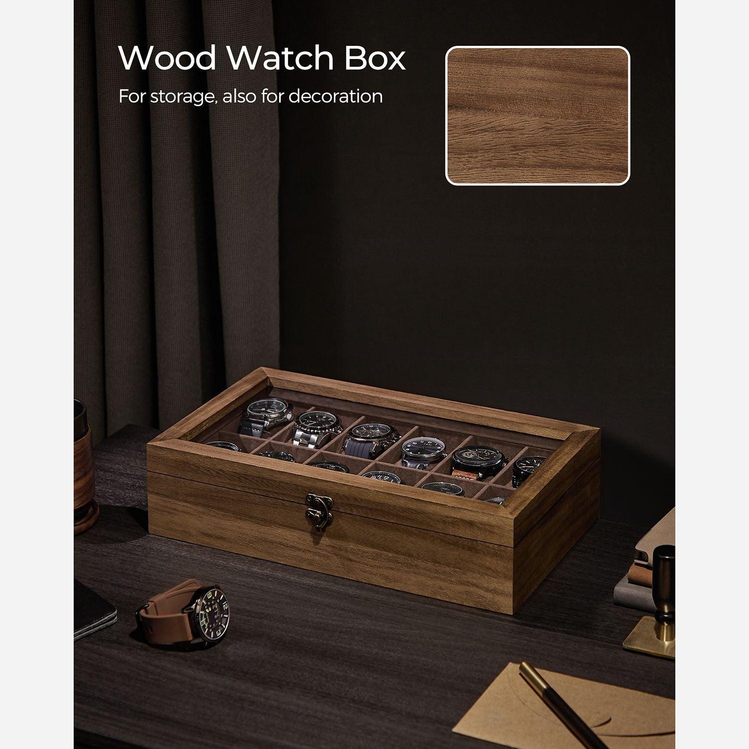 12-Slot Wood Watch Box FredCo