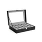 12 Slots Watch Box Black with Glass FredCo