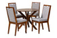Baxton Studio Eira Modern Grey and Walnut Brown Wood 5-Piece Dining Set