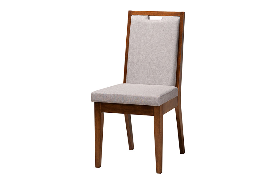 Baxton Studio Eira Modern Grey and Walnut Brown Wood 5-Piece Dining Set