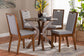 Baxton Studio Eira Modern Grey and Walnut Brown Wood 5-Piece Dining Set