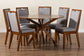 Baxton Studio Eira Modern Grey and Walnut Brown Wood 7-Piece Dining Set