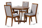 Baxton Studio Ana Modern Grey and Walnut Brown Wood 5-Piece Dining Set