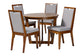 Baxton Studio Ana Modern Grey and Walnut Brown Wood 5-Piece Dining Set