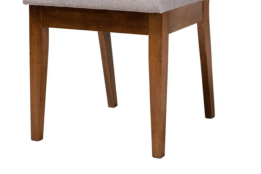 Baxton Studio Ana Modern Grey and Walnut Brown Wood 5-Piece Dining Set