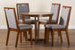 Baxton Studio Ana Modern Grey and Walnut Brown Wood 5-Piece Dining Set