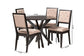 Baxton Studio Mana Modern Sand Fabric and Dark Brown Finished Wood 5-Piece Dining Set
