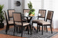 Baxton Studio Mana Modern Sand Fabric and Dark Brown Finished Wood 7-Piece Dining Set