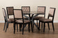 Baxton Studio Mana Modern Sand Fabric and Dark Brown Finished Wood 7-Piece Dining Set