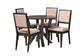 Baxton Studio Kai Modern Sand Fabric and Dark Brown Finished Wood 5-Piece Dining Set