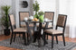 Baxton Studio Kai Modern Sand Fabric and Dark Brown Finished Wood 5-Piece Dining Set
