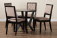 Baxton Studio Kai Modern Sand Fabric and Dark Brown Finished Wood 5-Piece Dining Set