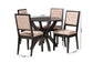 Baxton Studio Noe Modern Sand Fabric and Dark Brown Finished Wood 5-Piece Dining Set