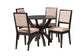 Baxton Studio Noe Modern Sand Fabric and Dark Brown Finished Wood 5-Piece Dining Set