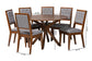 Baxton Studio Mana Modern Grey and Walnut Brown Wood 7-Piece Dining Set