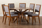 Baxton Studio Mana Modern Grey and Walnut Brown Wood 7-Piece Dining Set