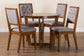 Baxton Studio Kala Modern Grey and Walnut Brown Wood 5-Piece Dining Set