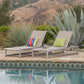 Outdoor Chaise Lounge Set of 2 with Adjustable Aluminum Frame and Textilene Mesh Seating in Grey FredCo