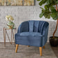 Accent Chair, Club Armchair, Modern Reading Chair, Antique Navy Blue Altay Velvet FredCo