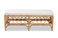 bali & pari Orchard Modern Bohemian White Fabric Upholstered and Natural Brown Rattan Bench