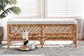 bali & pari Orchard Modern Bohemian White Fabric Upholstered and Natural Brown Rattan Bench