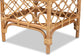 bali & pari Orchard Modern Bohemian White Fabric Upholstered and Natural Brown Rattan Ottoman