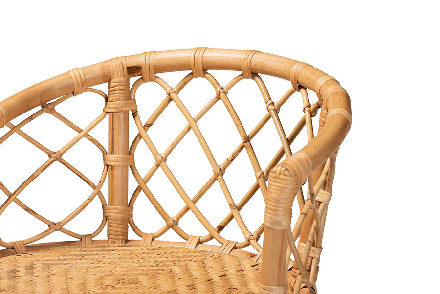 bali & pari Orchard Modern Bohemian Natural Brown Rattan Counter Stool