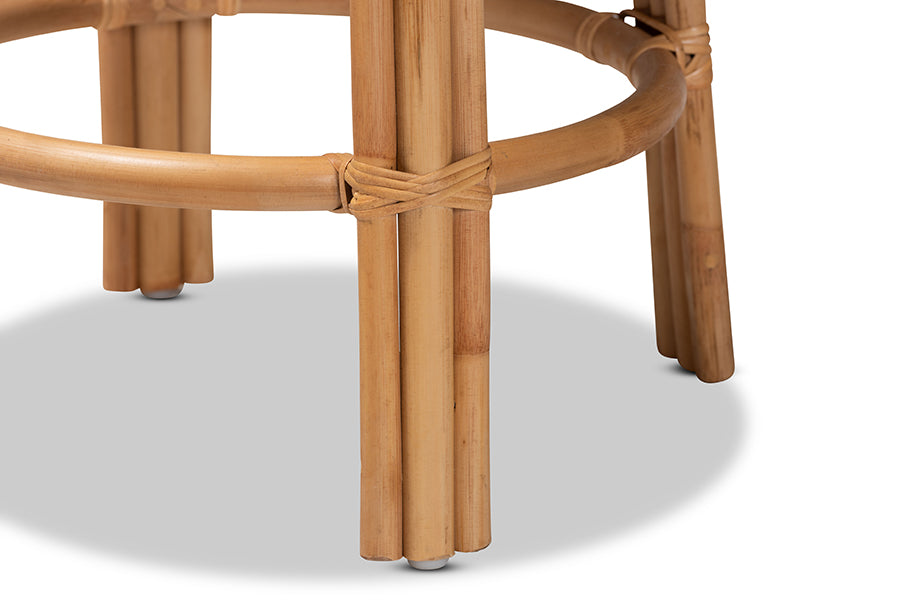bali & pari Orchard Modern Bohemian Natural Brown Rattan Counter Stool