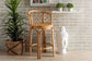 bali & pari Orchard Modern Bohemian Natural Brown Rattan Counter Stool