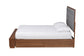 Baxton Studio Jalie Classic Transitional Grey Fabric and Walnut Brown Finished Wood King Size Platform Storage Bed