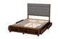 Baxton Studio Jalie Classic Transitional Grey Fabric and Walnut Brown Finished Wood King Size Platform Storage Bed