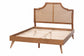 Baxton Studio Rodolfo Platform Bed - Mid-Century Modern Bed with Woven Rattan Headboard, King