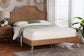 Baxton Studio Rodolfo Platform Bed - Mid-Century Modern Bed with Woven Rattan Headboard, King