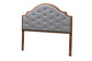 Baxton Studio Premala Classic and Traditional Grey Fabric and Walnut Brown Finished Wood King Size Headboard