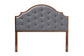 Baxton Studio Premala Classic and Traditional Grey Fabric and Walnut Brown Finished Wood King Size Headboard