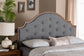 Baxton Studio Premala Classic and Traditional Grey Fabric and Walnut Brown Finished Wood King Size Headboard