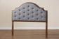 Baxton Studio Premala Classic and Traditional Grey Fabric and Walnut Brown Finished Wood King Size Headboard