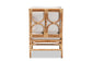 bali & pari Brandon Modern Bohemian White Fabric Upholstered and Natural Brown Rattan Armchair