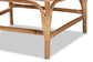 bali & pari Brandon Modern Bohemian White Fabric Upholstered and Natural Brown Rattan Armchair