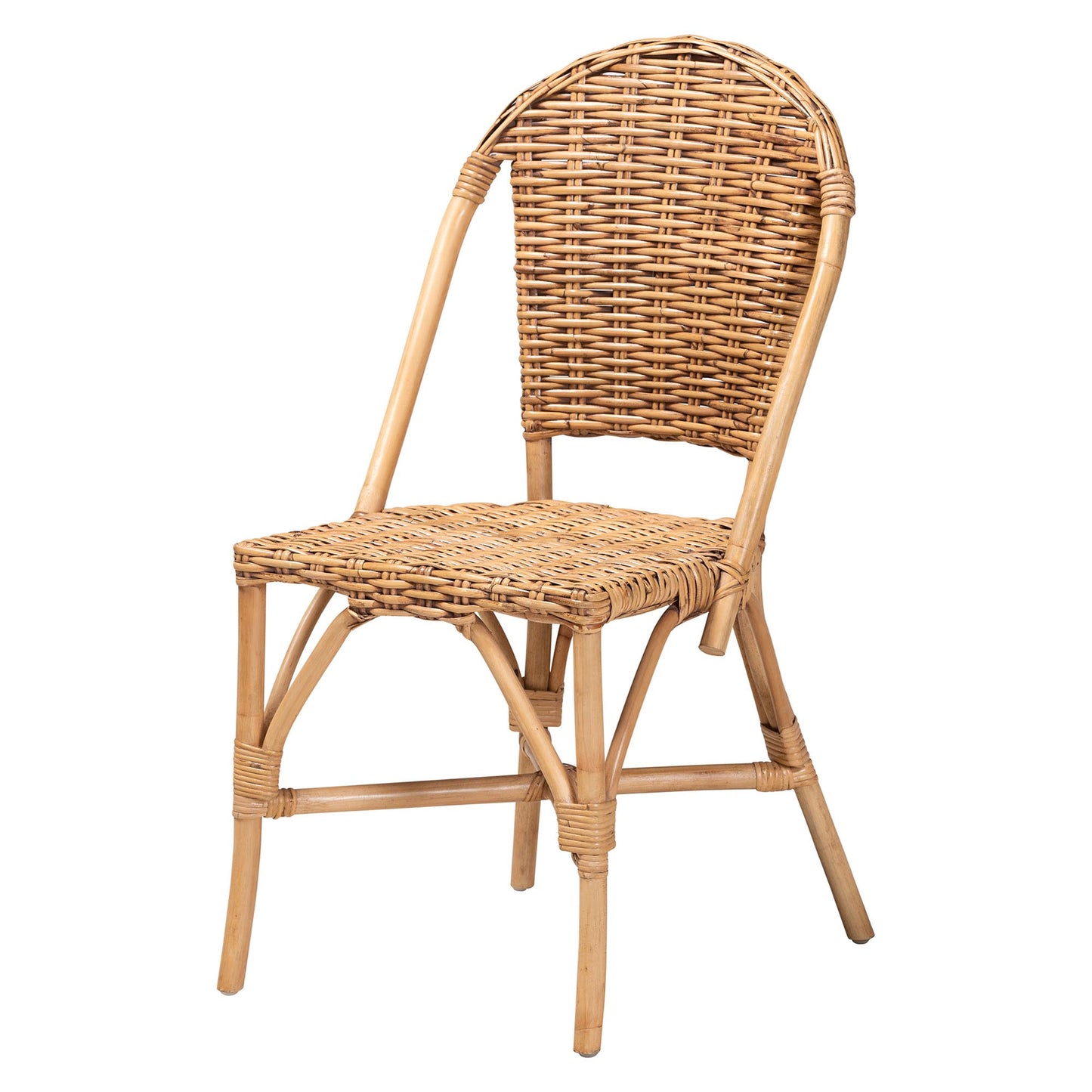 Juego de sillas de comedor de dos piezas de ratán natural bohemio moderno Neola