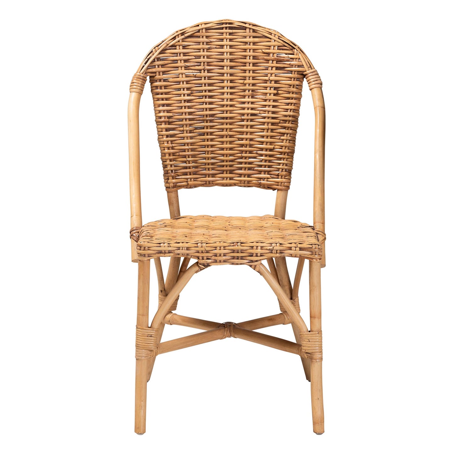 Juego de sillas de comedor de dos piezas de ratán natural bohemio moderno Neola