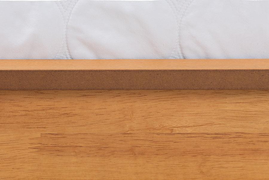 Baxton Studio Efren Mid-Century Modern Honey Oak Finished Wood Bed Frame FredCo