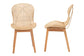 bali & pari Sabelle Japandi Natural Brown Mahogany and Rattan 2-Piece Dining Chair Set