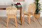 bali & pari Sabelle Japandi Natural Brown Mahogany and Rattan 2-Piece Dining Chair Set