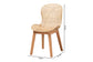 bali & pari Sabelle Japandi Natural Brown Mahogany and Rattan 2-Piece Dining Chair Set