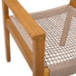 Outdoor Dining Chair Set of 2, Patio Chairs, Teak Acacia Wood, Light Brown Rope FredCo