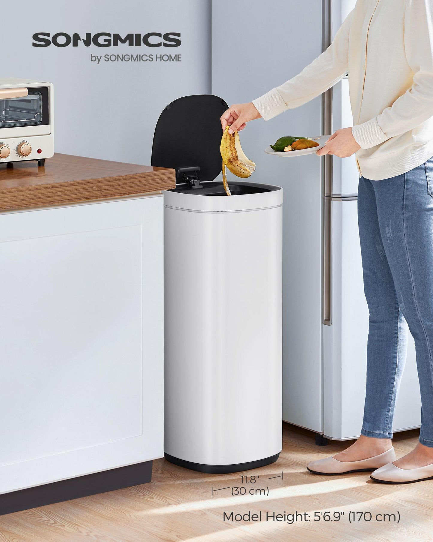 13 Gallon Automatic Kitchen Garbage Can FredCo