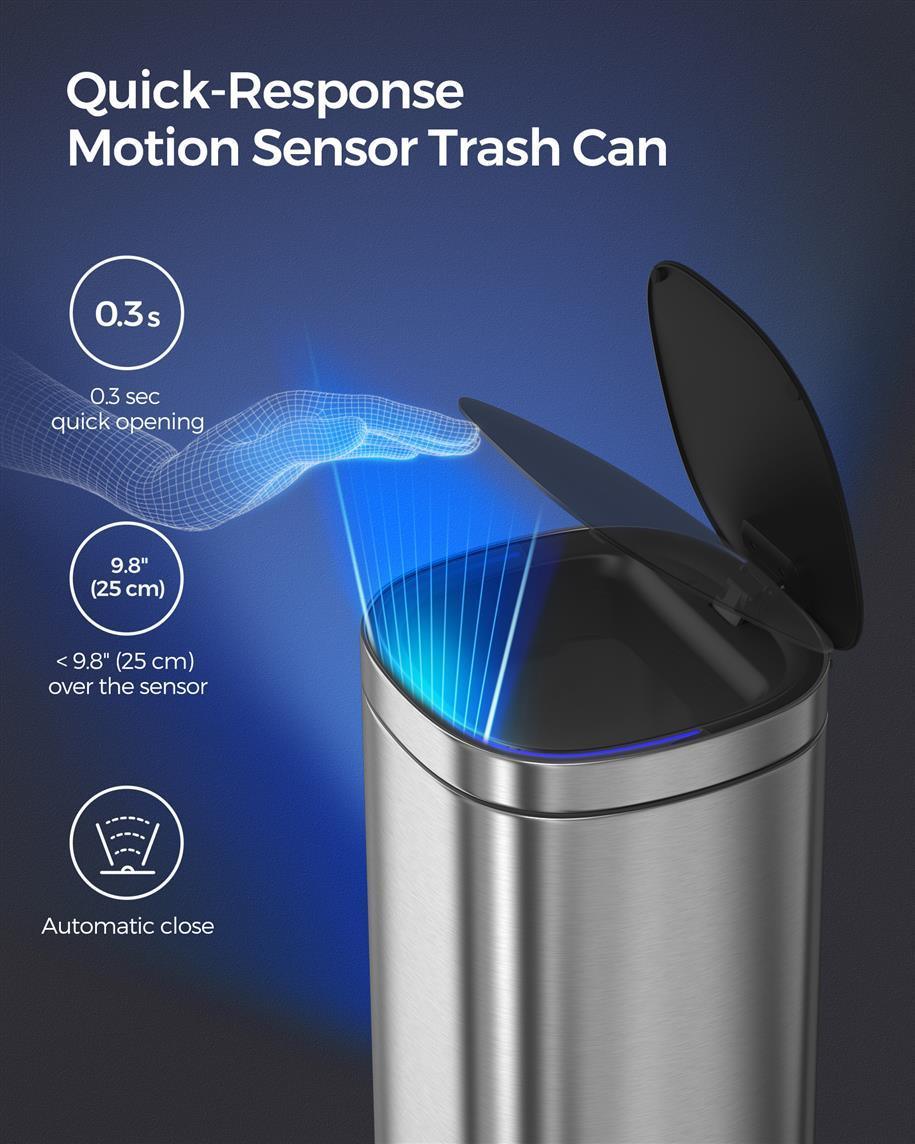 13 Gallon Motion Sensor Trash Can FredCo
