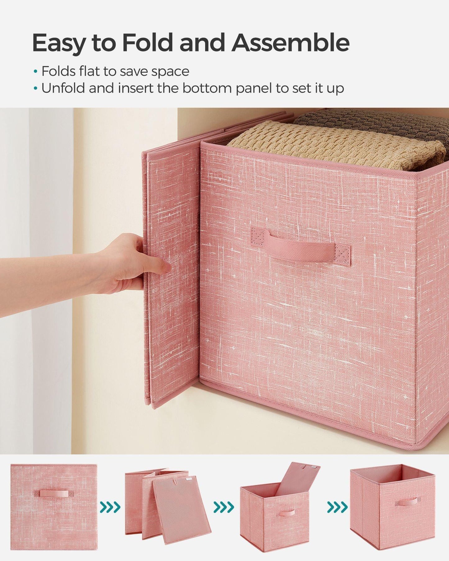 13-Inch Non-Woven Fabric Bins with Double Handles Jelly Pink FredCo